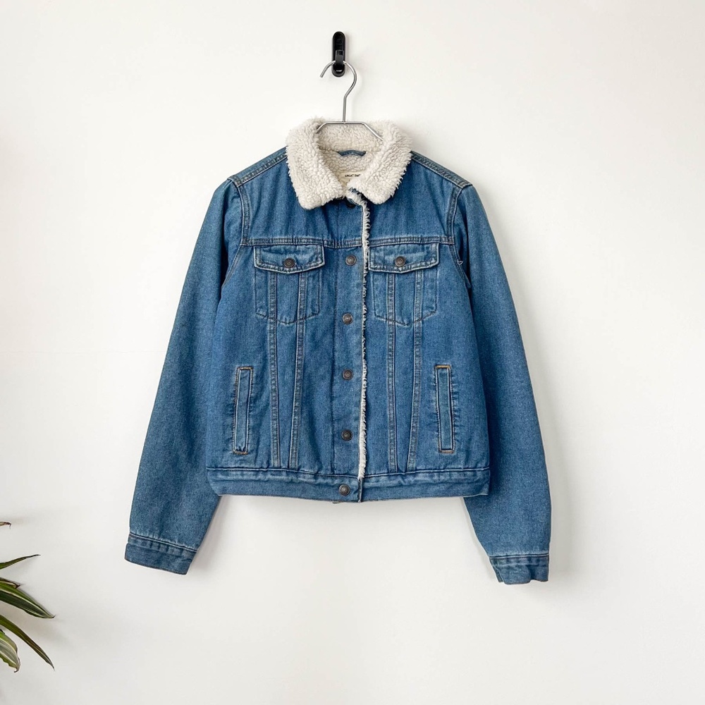 Amazing Great Smoky Los Angeles Denim Sherpa Trucker Jacket USA